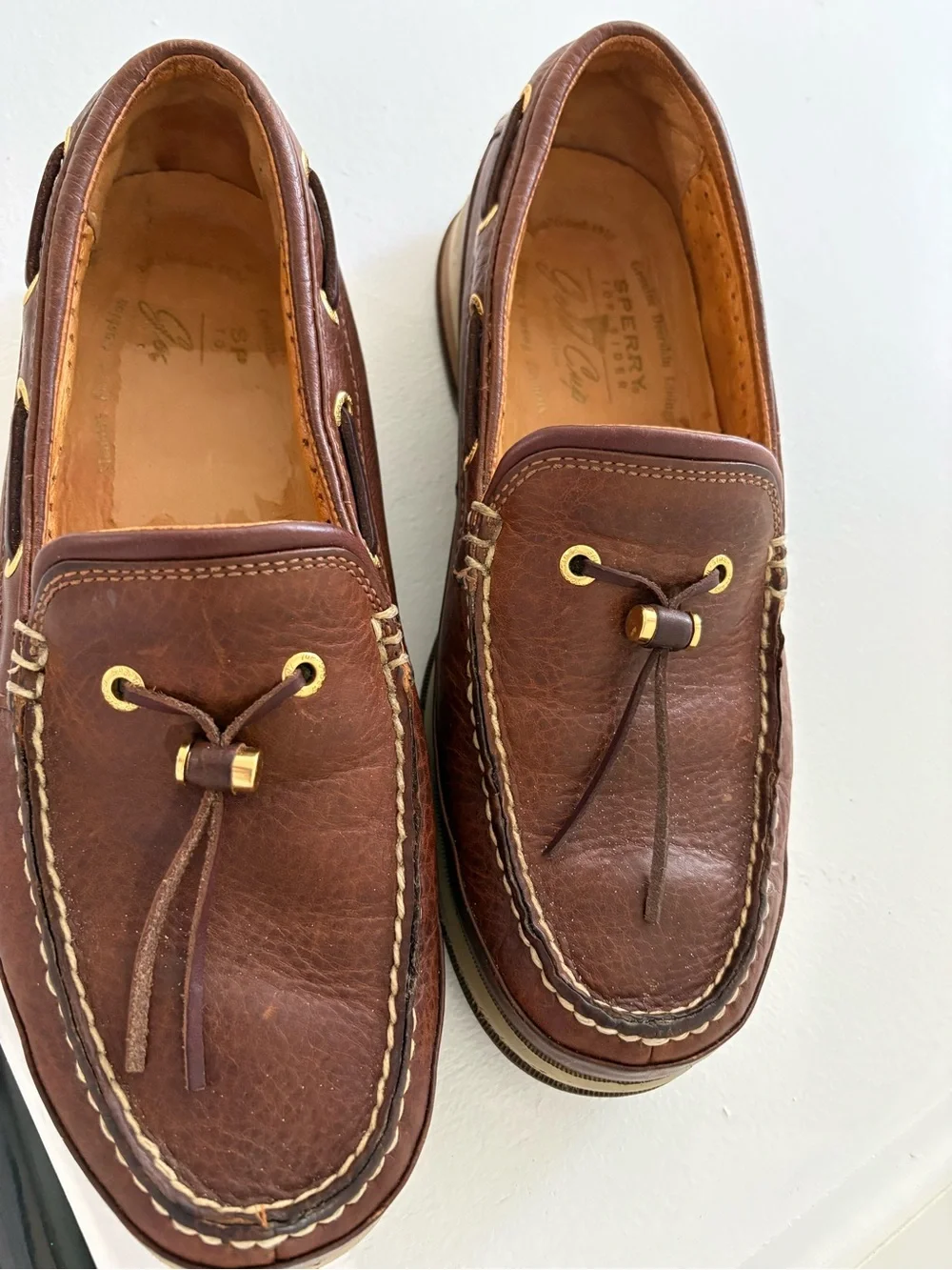 Sorry Top-Side Gold Cup Boat Shoes Men’s 10M Brown Leather Loafers